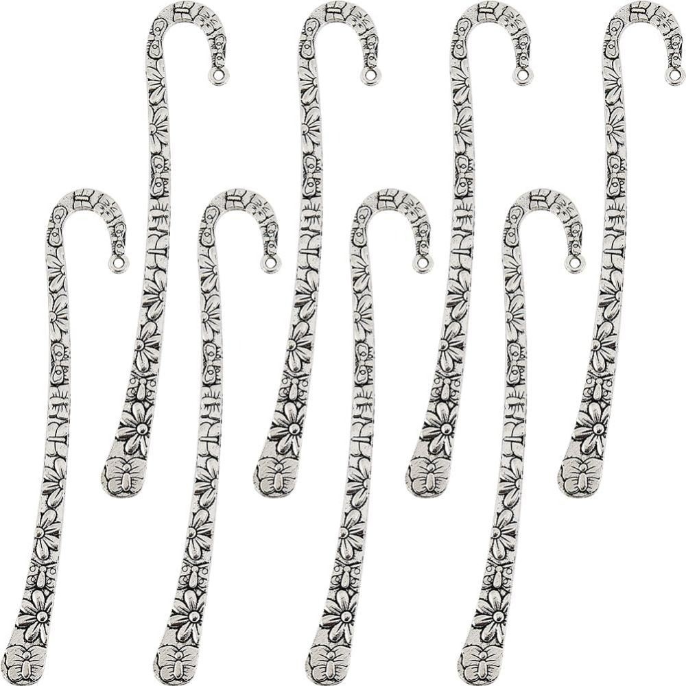 Vintage Item - 12Pcs Silver Bookmark Flower Bookmarks Metal
