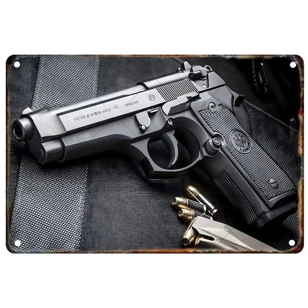 Vintage Collectibles & More Llc Photos - Vintage Retro Airsoft Pistol Metal Sign