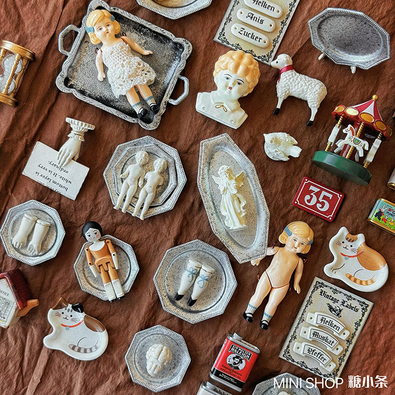 Miniature Vintage Doll Set, Ha - Vintage Collectible Figurines review and price