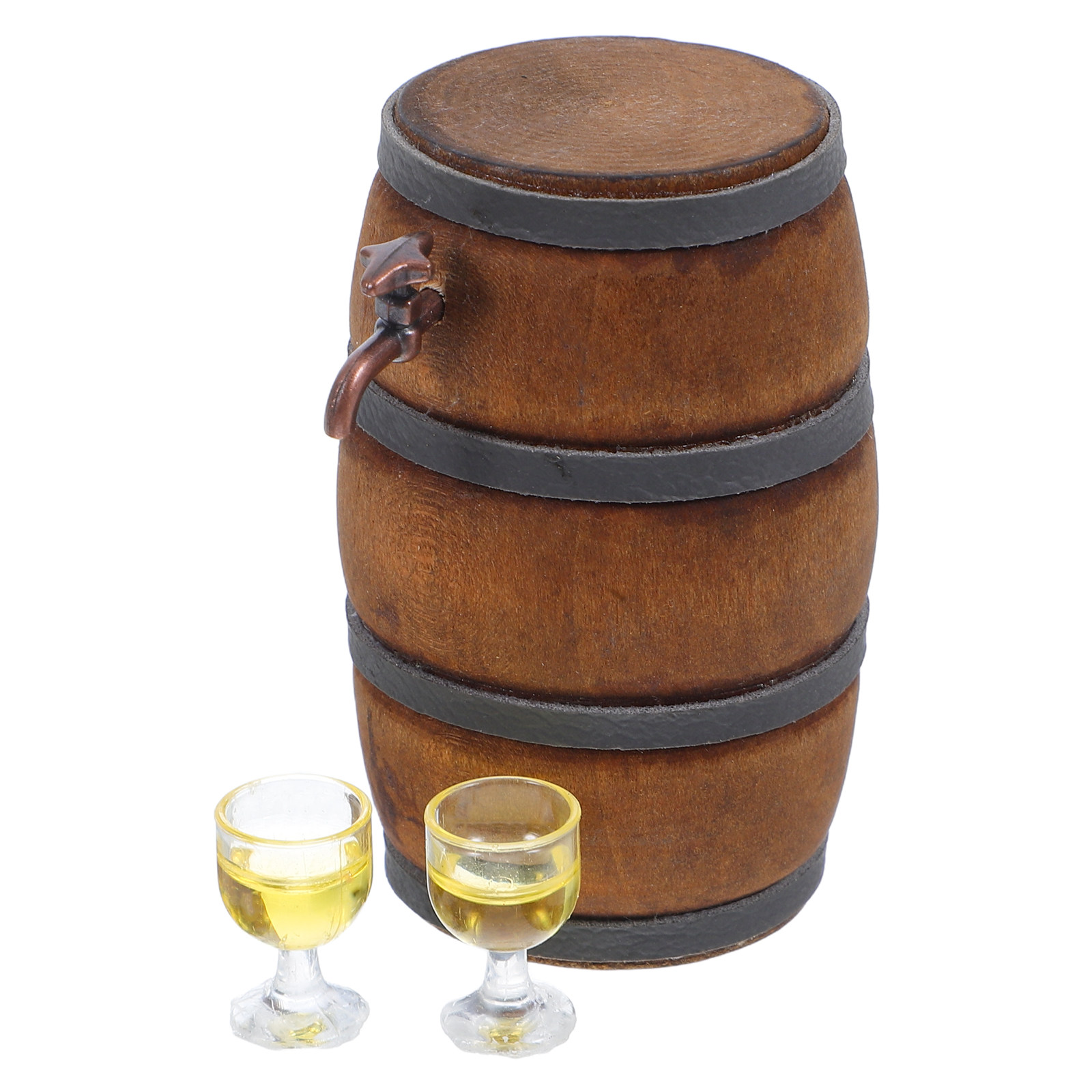 1Set Mini Wine Barrel and Glas - Collectible Vintage Wine review and price