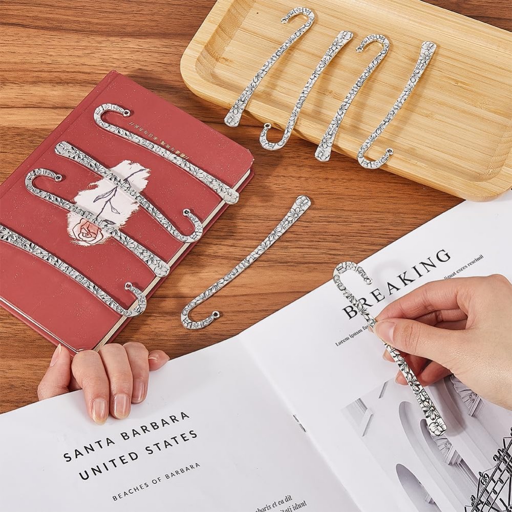 12Pcs Silver Bookmark Flower B - Vintage Item review and price