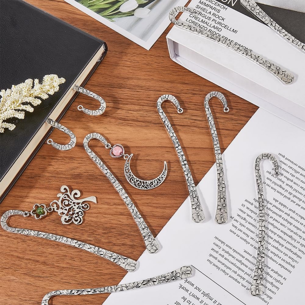 12Pcs Silver Bookmark Flower B - Vintage Item review and price