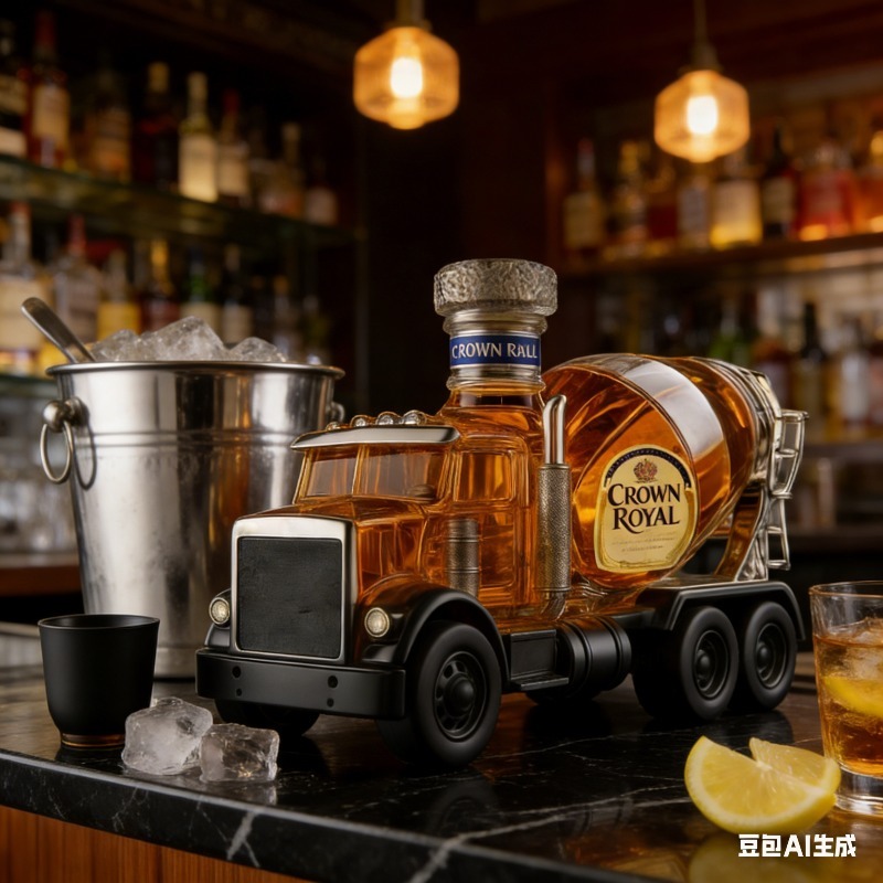 Vintage Truck Design Glass Whi - Vintage Collectible Liquor Bottles review and price