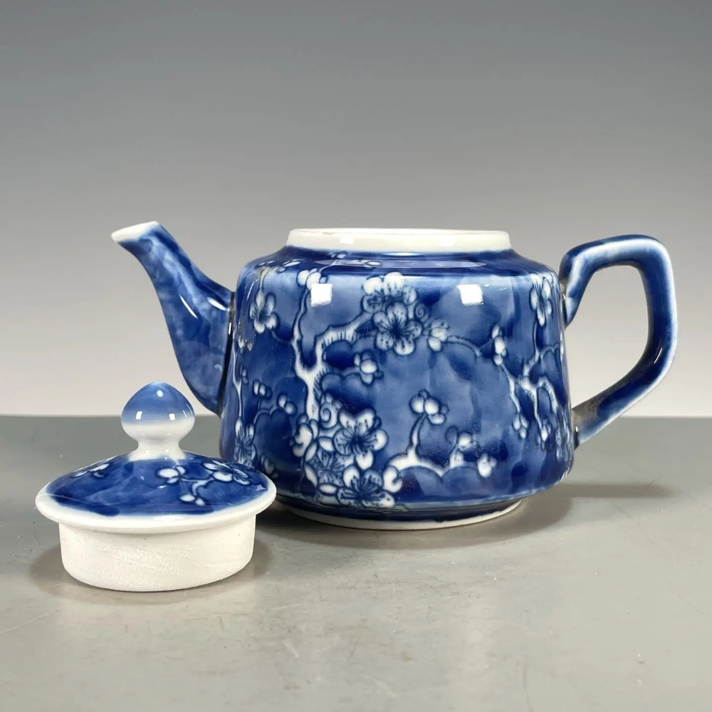 Hand Painted Blue White Flat P - Vintage Collectible Pottery review and price